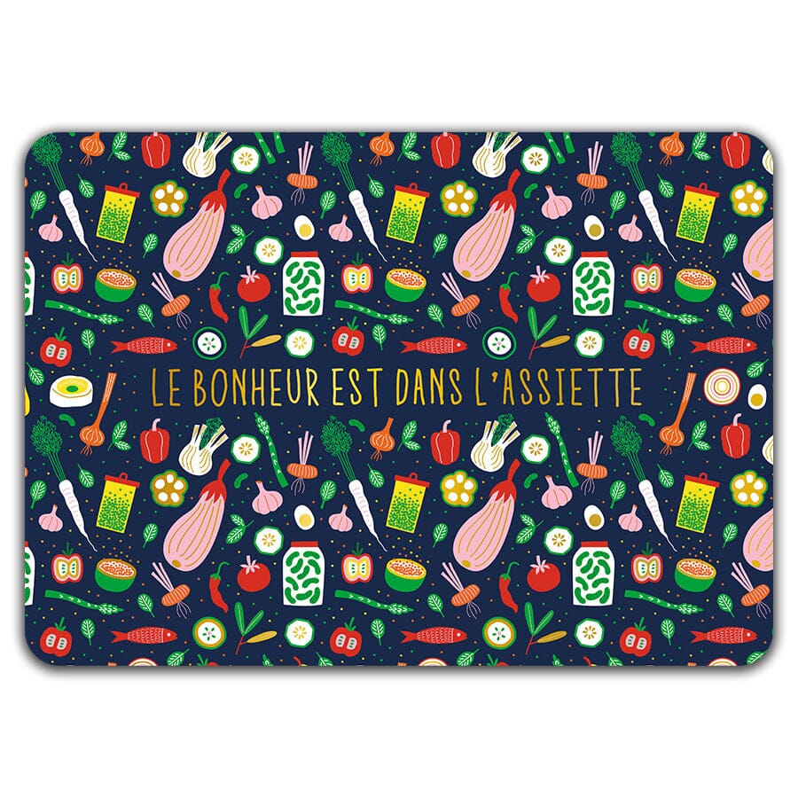 Le bonheur est dans l'assiette - Set de table dorure* Cartes d'Art